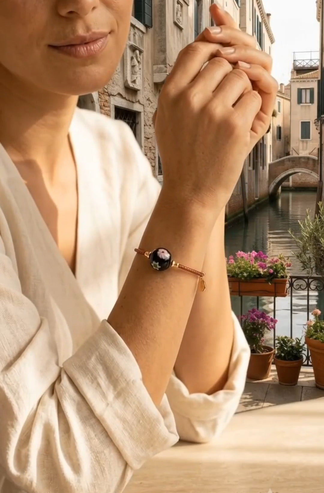 Fiori di Venezia Wikkelarmband - Handgemaakt Murano Glas