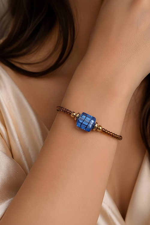 Azzurro Nero Wikkelarmband – amber kraaltjes