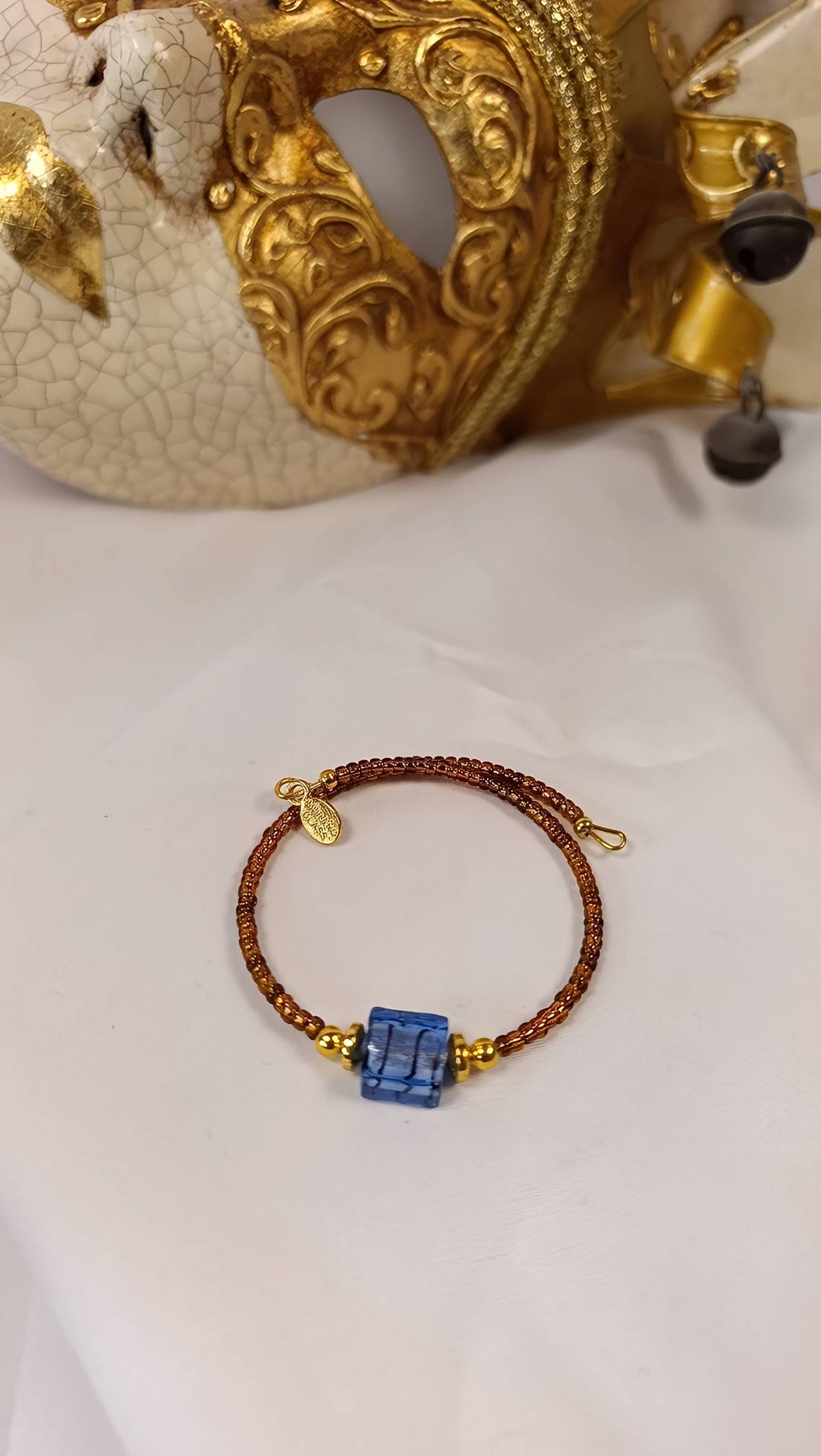 Azzurro Nero Wikkelarmband