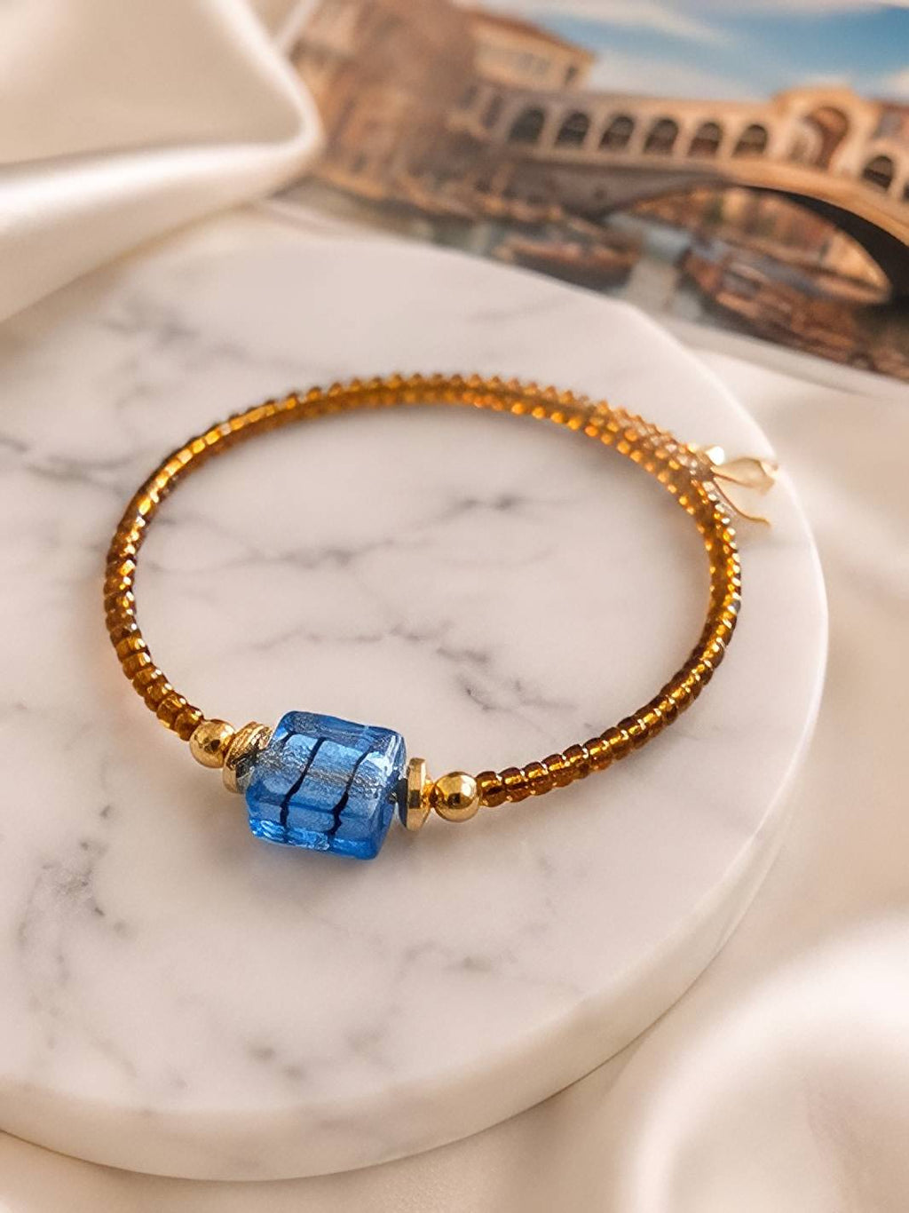 Azzurro Nero Wikkelarmband