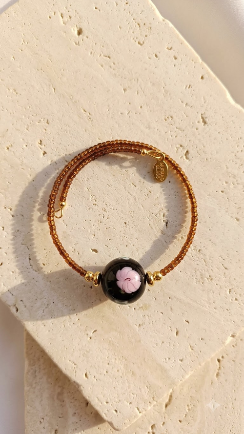 Fiori di Venezia Wikkelarmband - Handgemaakt Murano Glas